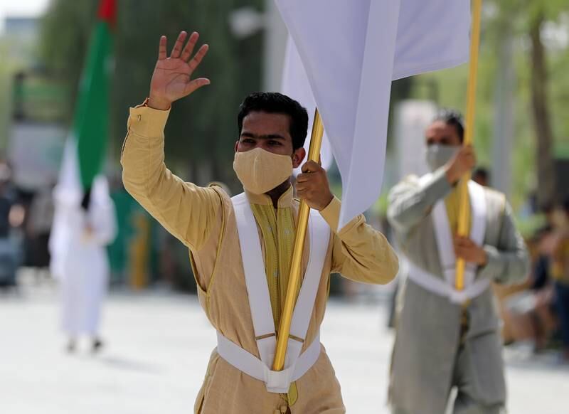 International Colours Parade on the first day of Expo 2020 in Dubai. Chris Whiteoak / The National