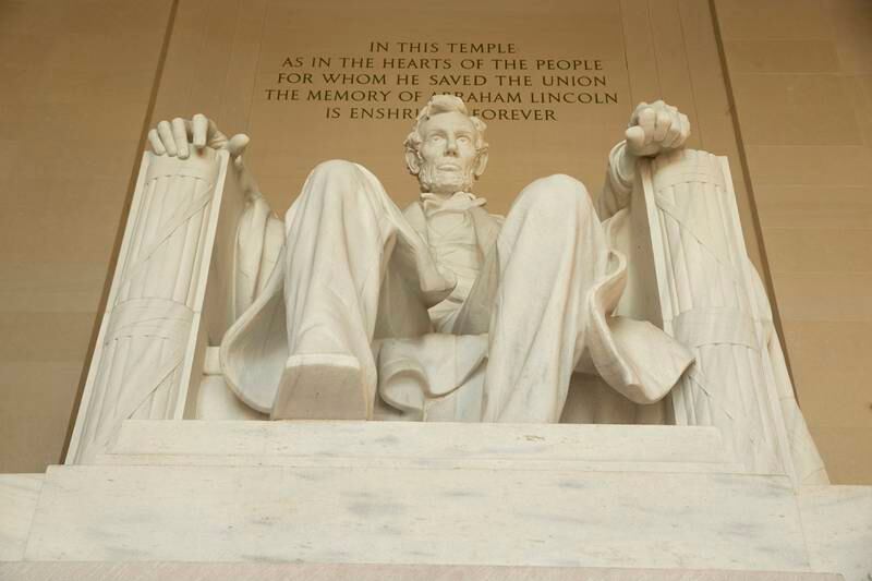 The statue of the sixteenth US President, Abraham Lincoln at the Lincoln Memorial on the National Mall in Washington. EPA