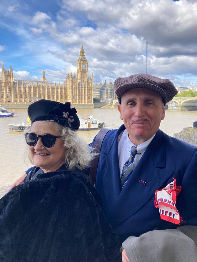 Dressed in 1930s-style clothing, Molly and Paul Rogers had just finished a dinner party with friends on Saturday night when they made the spontaneous decision to drive to London from Kent. The National