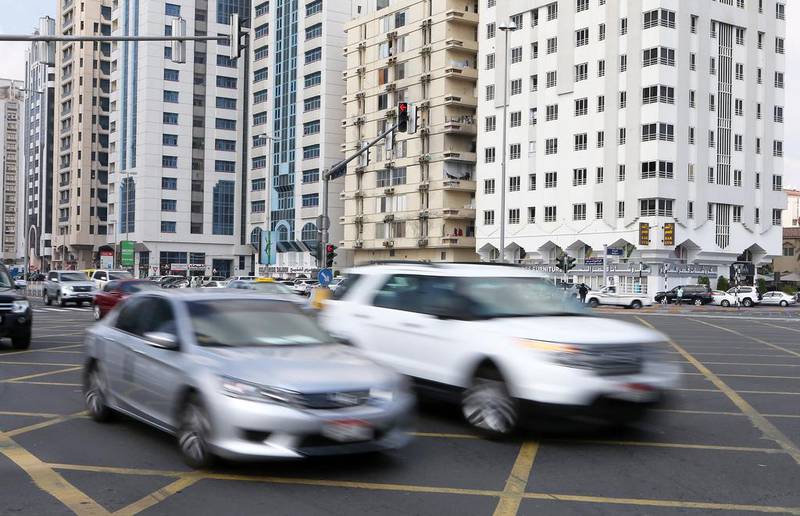 Abu Dhabi traffic could be permanently reduced because of the pandemic with more companies offering flexible working hours. Pawan Singh / The National