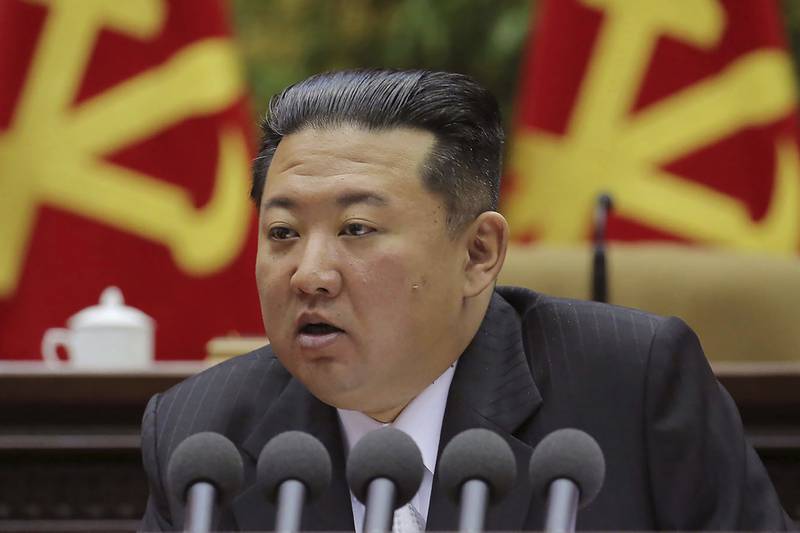 North Korean leader Kim Jong-un attends a meeting of the Workers' Party of Korea in Pyongyang, on February 28. AP