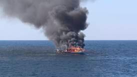 US Navy rescues five Iranians as drug smuggling boat catches fire