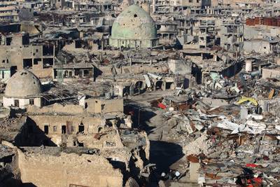 A general view shows Mosul's Old City, on January 8, 2018, six months after Iraqi forces seized the country's second city from Islamic State group jihadists. / AFP PHOTO / AHMAD AL-RUBAYE