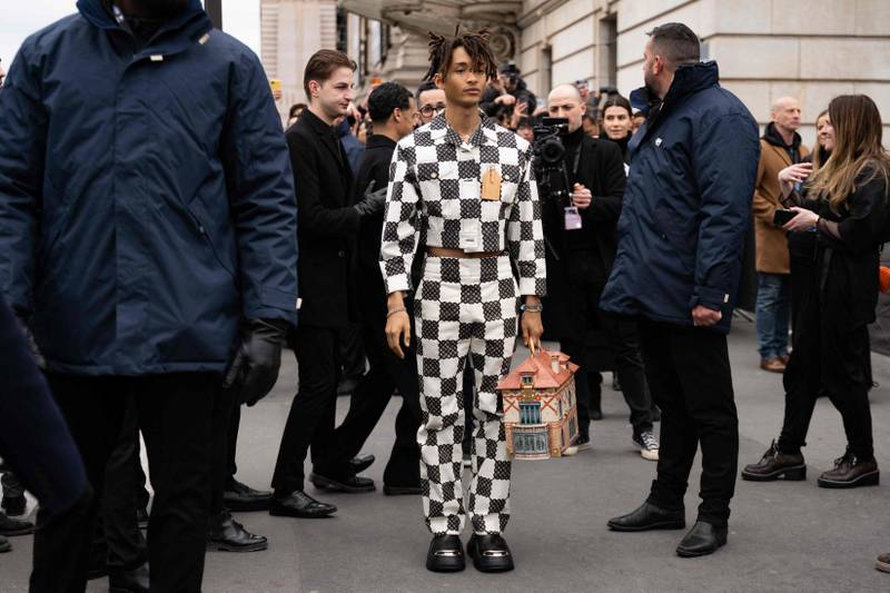 Jaden Smith arrives at the Louis Vuitton show. AFP