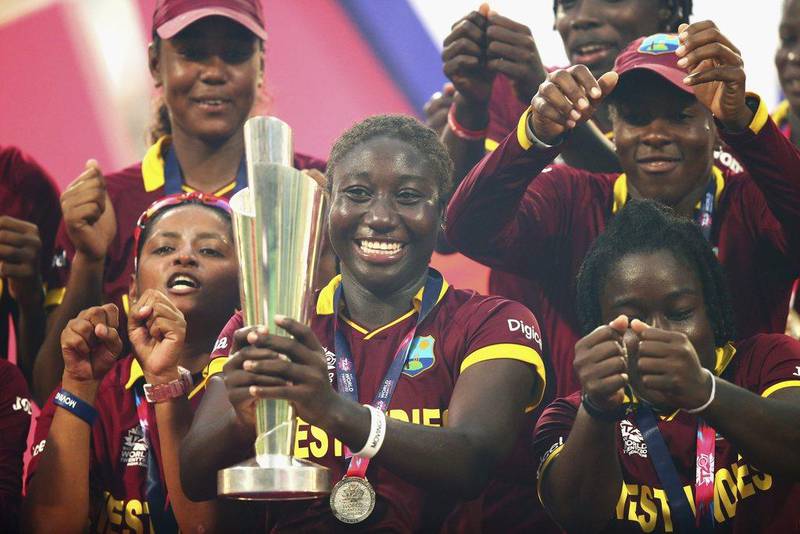 West Indies captain Stafanie Taylor celebrates with the trophy during the Women's ICC World Twenty20 India 2016 Final match between Australia and West Indies at Eden Gardens on April 3, 2016 in Kolkata, India. Ryan Pierse/Getty Images