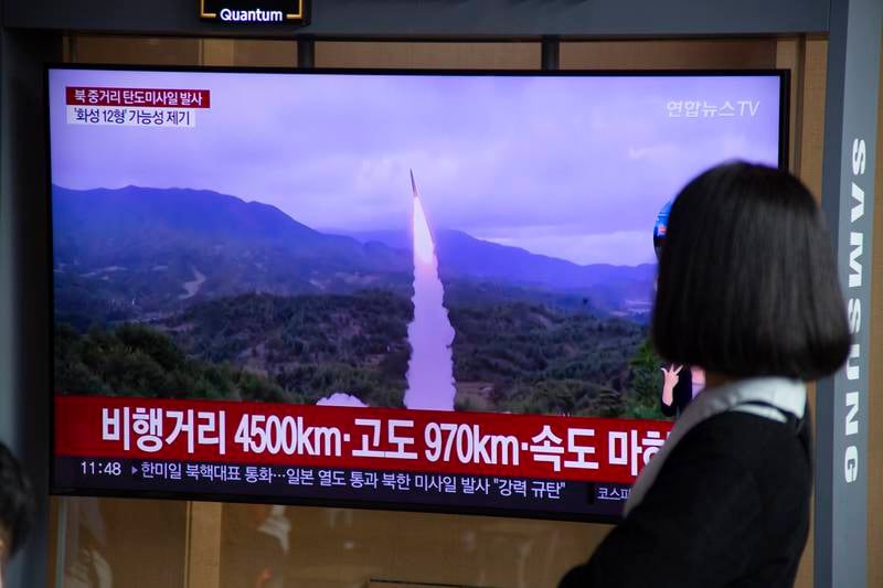 North Korea’s launch of the nuclear-capable ballistic missile was its fifth round of weapons tests in 10 days. EPA