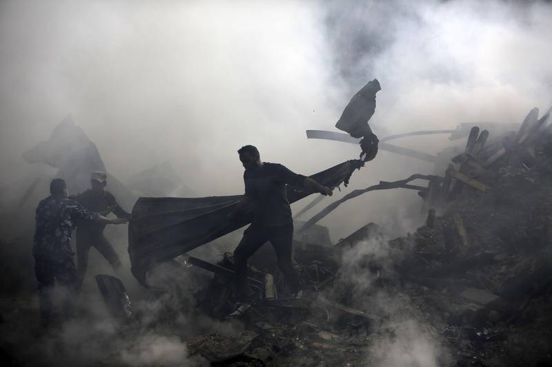 The fire took hold in the refugee camp of Nuseirat in central Gaza Strip. AFP
