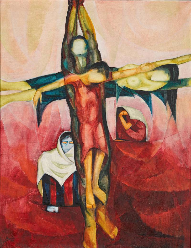 Ismail Shammout, 'Crucifixion', 1972 (est. £50,000-70,000), one of the top lots in the auction.