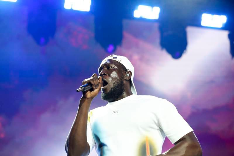 British rapper Stormzy performs at Etihad Park, Yas Island. Khushnum Bhandari / The National