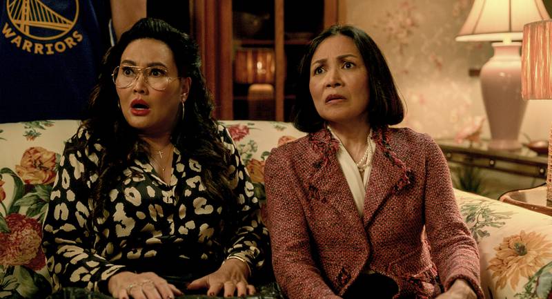 Tia Carrere, left, and Lydia Gaston play warring sisters in 'Easter Sunday.'