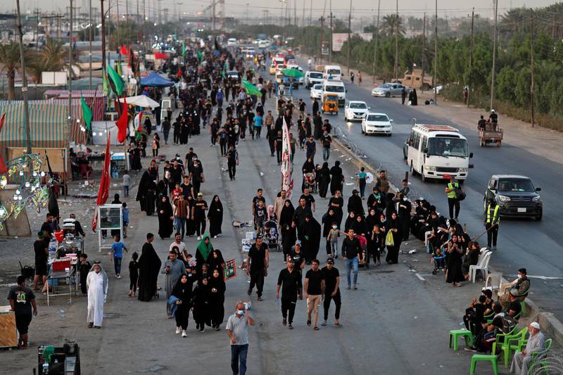 Iraqi Shiite Muslim pilgrims walk to Kerbala, ahead of the Shiite ritual of Arbaeen. Reuters