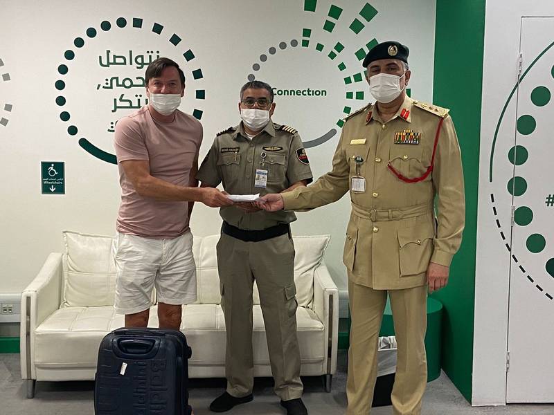 Peter Lawson's money was safely returned to him by Dubai Police. Photo: Dubai Police