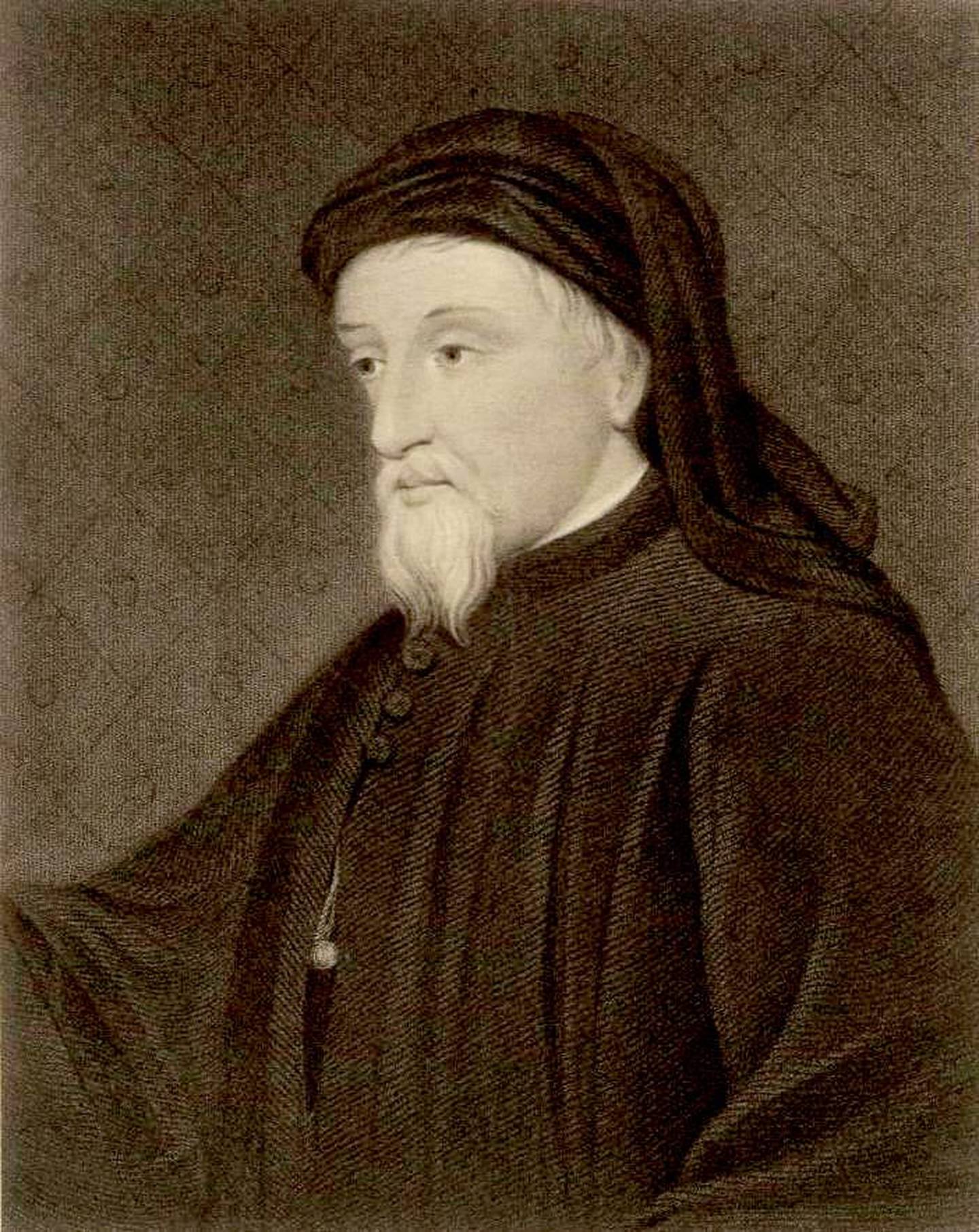 A portrait of Chaucer from the Welsh Portrait Collection. Photo: National Library of Wales. 