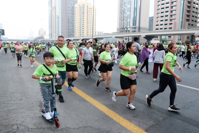 Both the 5km and 10km routes gave participants a once-a-year chance to run along Sheikh Zayed Road
