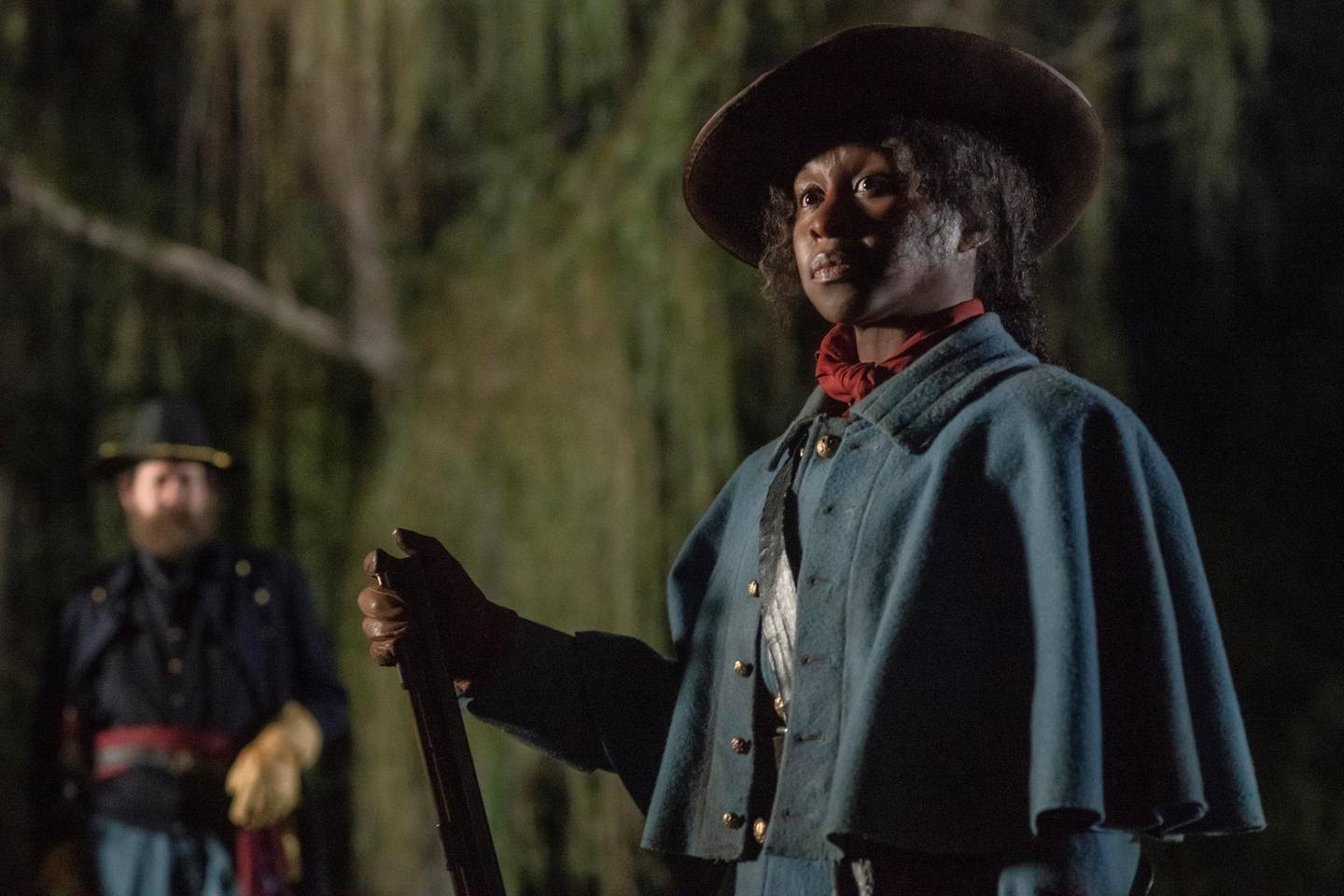 This image released by Focus Features shows Cynthia Erivo as Harriet Tubman in a scene from "Harriet." According to new research released Tuesday, Feb. 4, 2020 by the University of Southern California's Annenberg Inclusion Initiative, more of 2019's top movies featured minority or female lead characters than ever recorded before. Analyzing the top 100 films at the North American box office, USC researchers found that 31 movies had leads or co-leads from an underrepresented racial group, an increase of 4 films from 2018 and nearly triple the number of ten years ago.  (Glen Wilson/Focus Features via AP)
