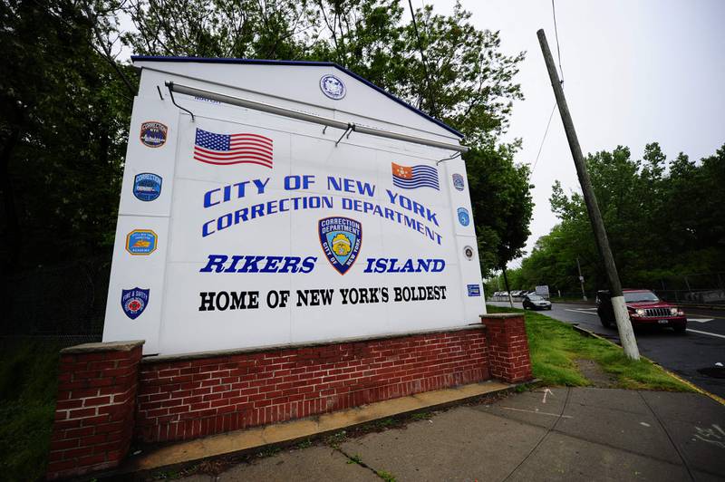 The entrance to the Rikers Island penitentiary, which Weinstein now calls home. AFP