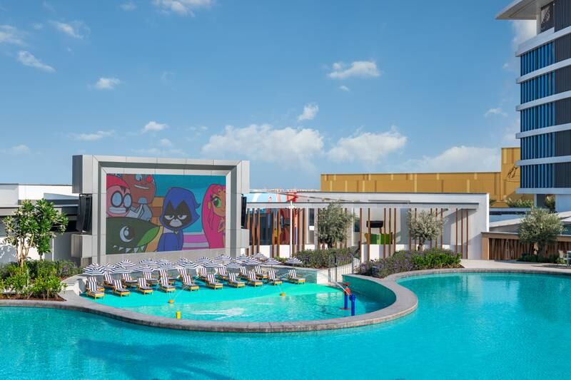 The WB Abu Dhabi has a huge pool, complete with a dive-in movie theatre. Photo: Hilton