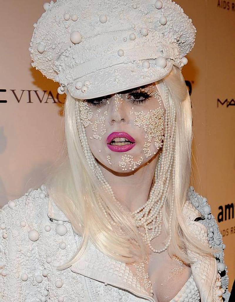 Lady Gaga attends the amfAR event in 2010 in New York. Getty / AFP