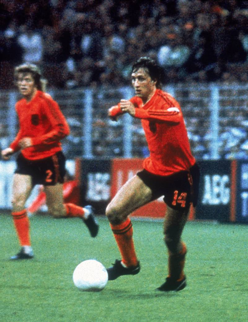 19 Jun 1974:  Johan Cruyff of Holland in action during the World Cup match against Sweden played at the Westfalenstadion in Dortmund, Germany. \ Mandatory Credit: Allsport UK /Allsport