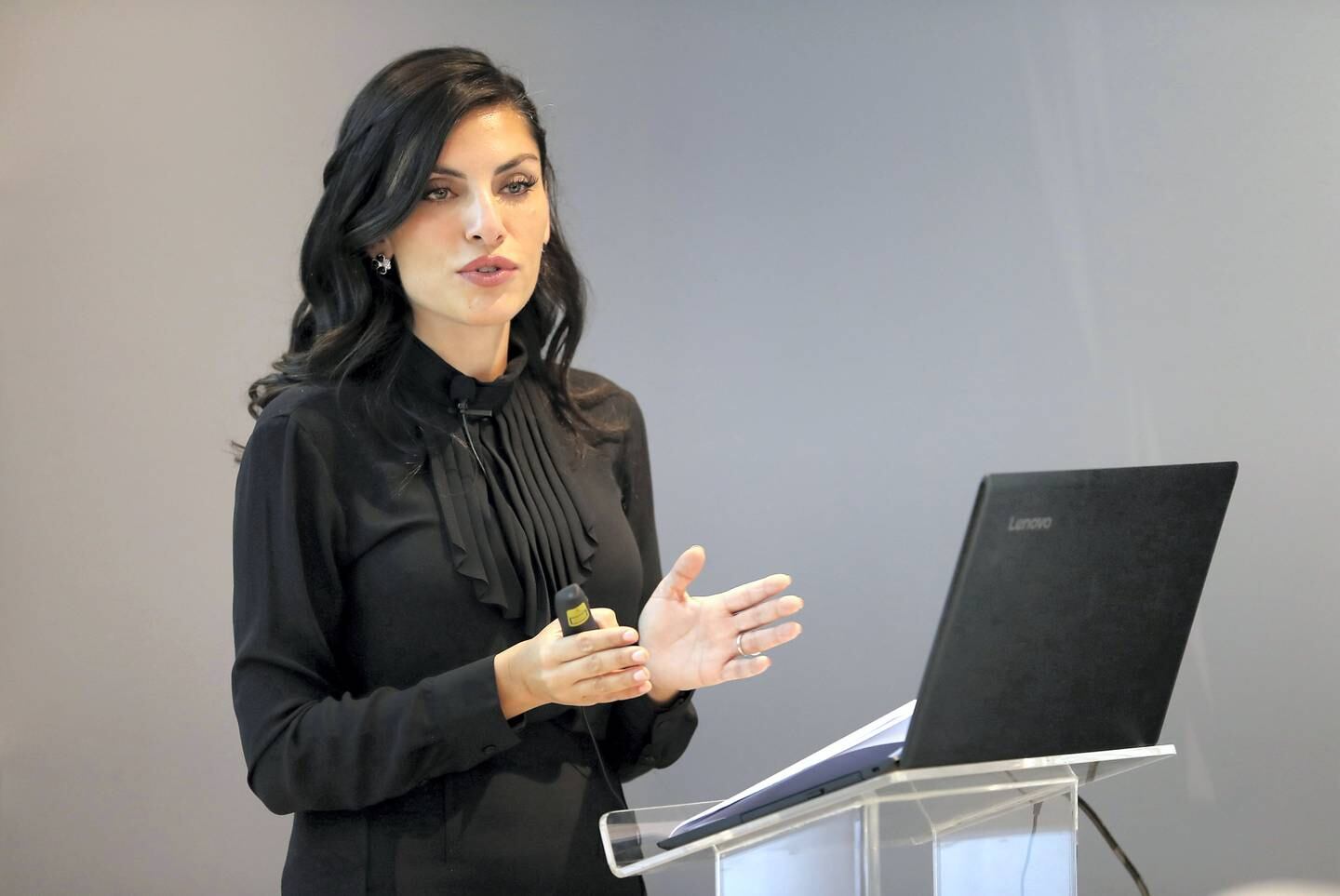 DUBAI , UNITED ARAB EMIRATES ,  October 17 , 2018 :- Dr. Saliha Afridi , Clinical Psychologist & Managing Director speaking about the mental health and wellbeing of teenagers at The LightHouse Arabia , Center for Wellbeing in Dubai. ( Pawan Singh / The National )  For News. Story by Hala Khalaf 