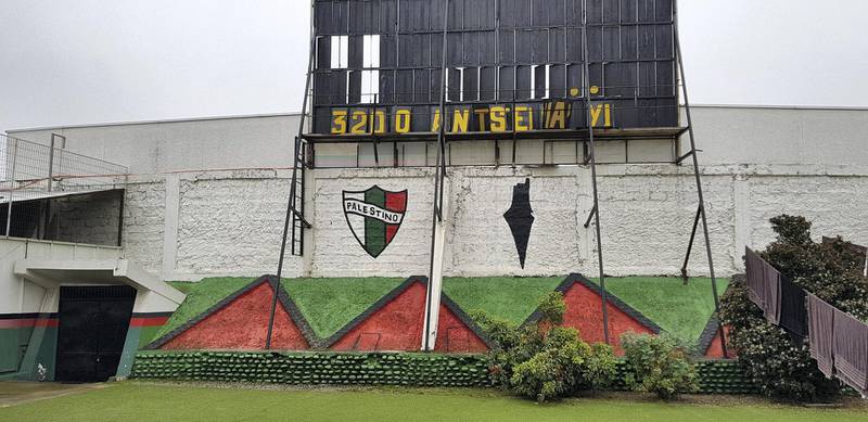 <p>The tunnel leading to the pitch from the changing rooms, gym and press area. Juman&nbsp;Jarallah&nbsp;/ The National&nbsp;</p>
