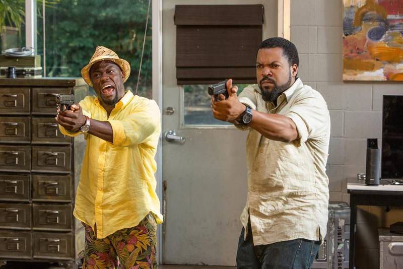 Kevin Hart, left, as Ben Barber and Ice Cube as James Payton in Ride Along 2. Quantrell D Colbert / Universal Pictures via AP Photo