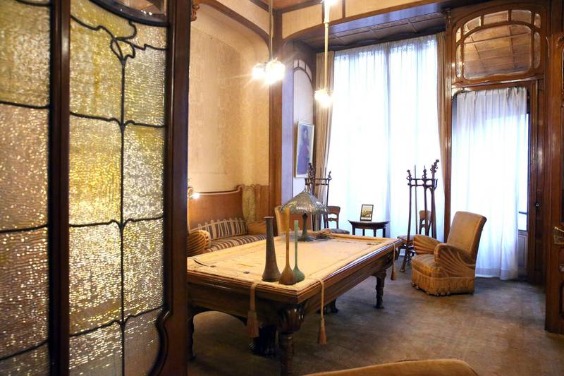 View of a room in Hotel Solvay, an Art Nouveau house designed by Victor Horta, in Brussels, on January 27, 2021. - Still owned by the Wittamer family, this Art Nouveau masterpiece now opens to the public 2 days a week following a public-private partnership. (Photo by François WALSCHAERTS / AFP) / RESTRICTED TO EDITORIAL USE - TO ILLUSTRATE THE EVENT AS SPECIFIED IN THE CAPTION