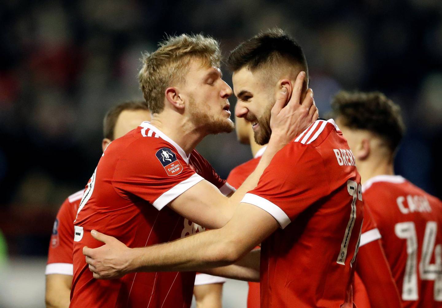 Soccer Football - FA Cup Third Round - Nottingham Forest vs Arsenal - The City Ground, Nottingham, Britain - January 7, 2018   Nottingham Forest's Ben Brereton celebrates scoring their third goal with Joe Worrall   Action Images via Reuters/Carl Recine
