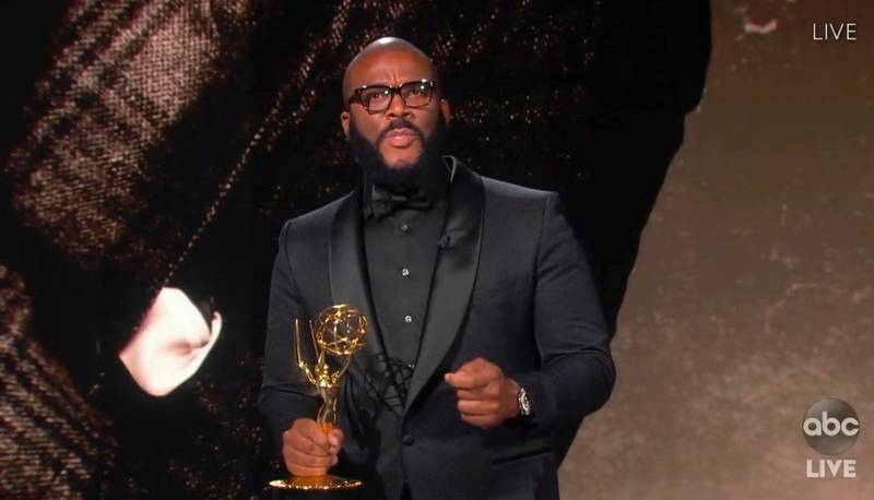 Tyler Perry accepts the Governors award during the 72nd Emmy Awards broadcast. AP