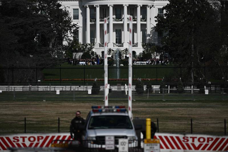 South Lawn security is tight as guests arrive. AFP