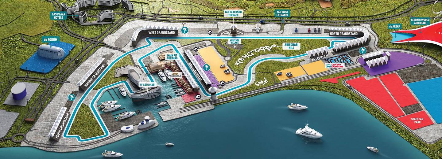 A map of Yas Marina Circuit. Courtesy Yas Marina Circuit