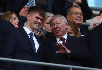 Former Manchester United manager Sir Alex Ferguson in the stands before the match. Reuters