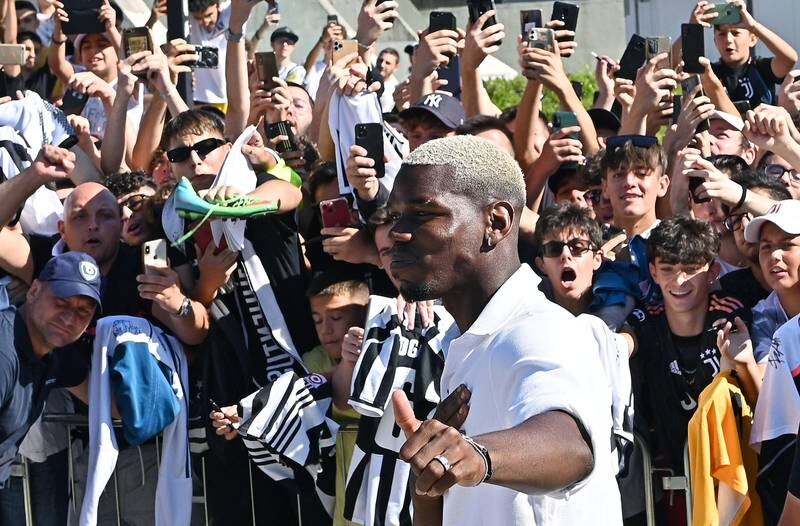 New Juventus' player Paul Pogba arrives at the J Medical center to undergo medical tests. EPA