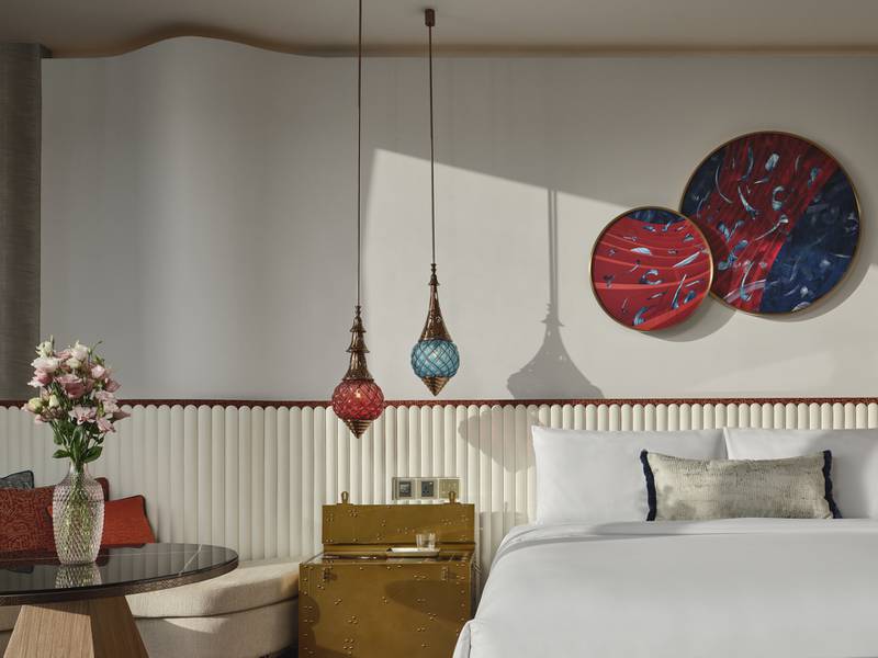 Rooms feature lighting inspired by ancient Arabian lanterns.