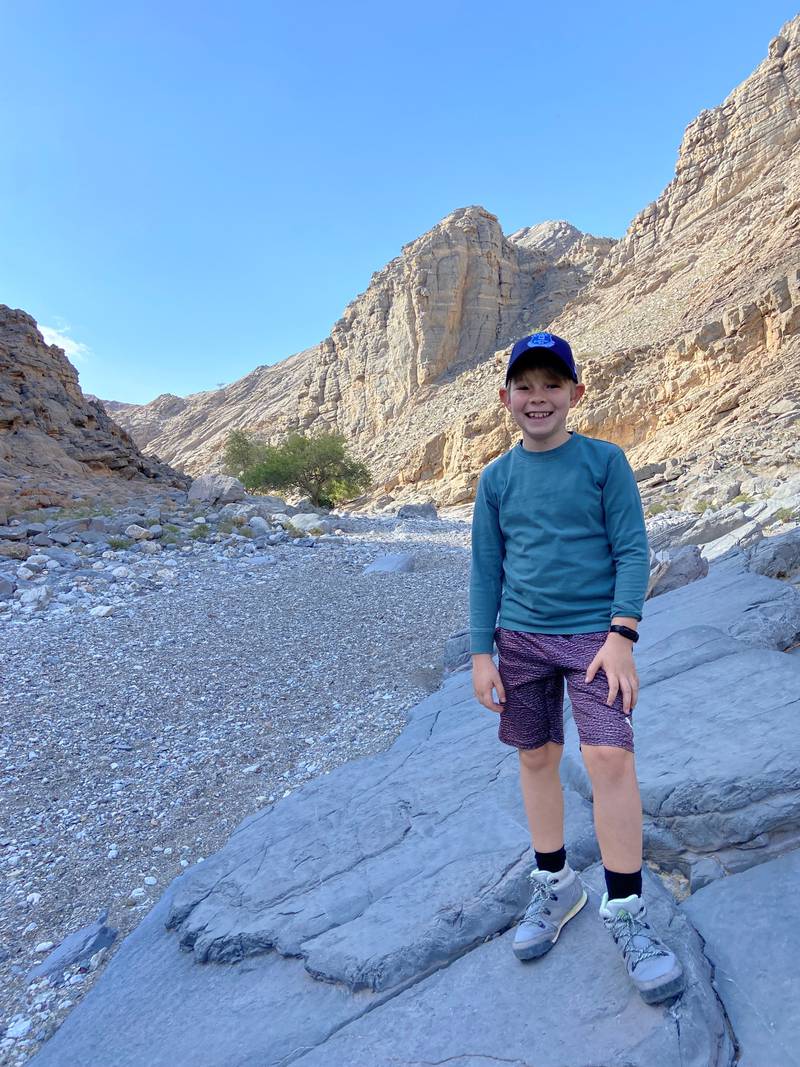 Finlay hiked through wadis and on the edges of mangroves, used ropes to ascend mountains and walked through deserted villages in the UAE to raise money for underprivileged children.
