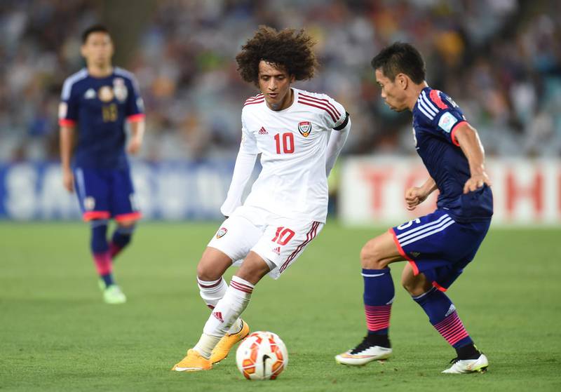 Omar Abdulrahman in action during the quarter-final football match between Japan and UAE at the AFC Asian Cup in Sydney on January 23, 2015. Photo Courtesy: UAE FA *** Local Caption ***  sp27ja-pg1-Omar.jpg
