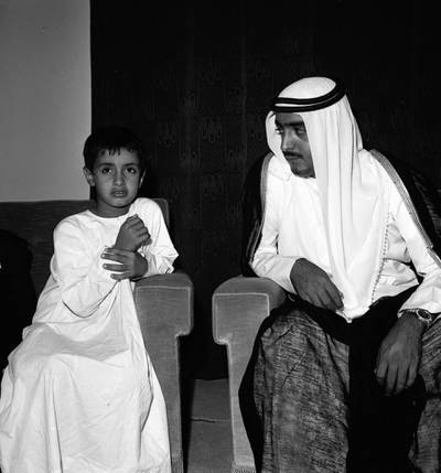 Sheikh Khalifa, the future second President, with Sheikh Mohamed. Photo: National Archives