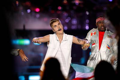 Dubai, May 4, 2013 - Canadian singer Justin Bieber performs for screaming fans at Sevens Stadium in Dubai, May 4, 2013.(Photo by: Sarah Dea/The National)

