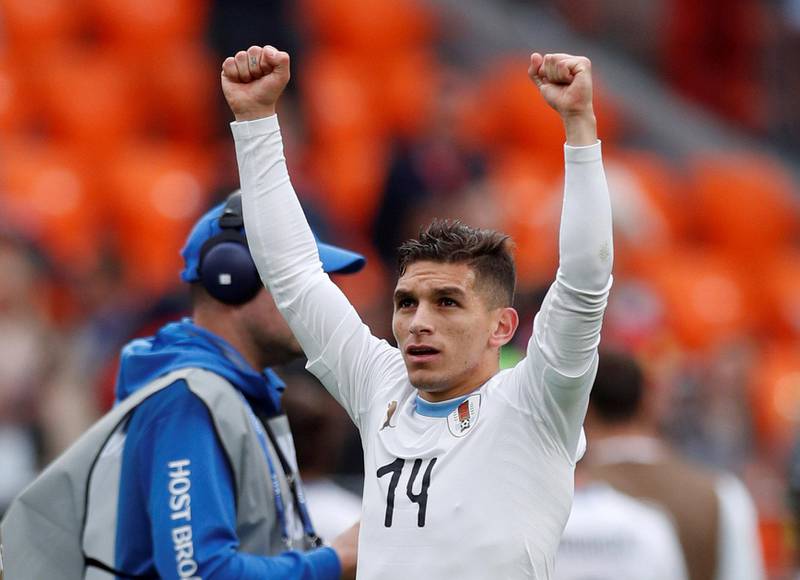 FILE PHOTO: Uruguay's Lucas Torreira after World Cup match against Egypt in Ekaterinburg Arena, Yekaterinburg, Russia - June 15, 2018   REUTERS/Andrew Couldridge/File Photo