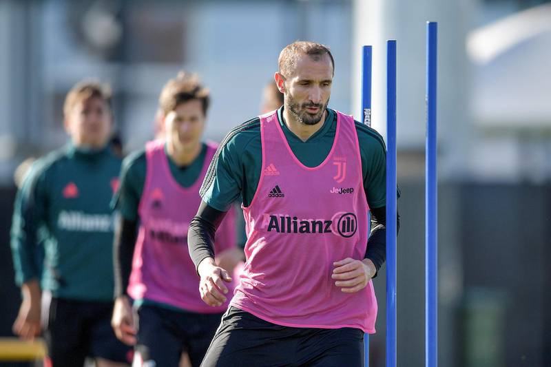 TURIN, ITALY - MARCH 10: Juventus player Giorgio Chiellini during a training session at JTC on March 10, 2020 in Turin, Italy. (Photo by Daniele Badolato - Juventus FC/Juventus FC via Getty Images)