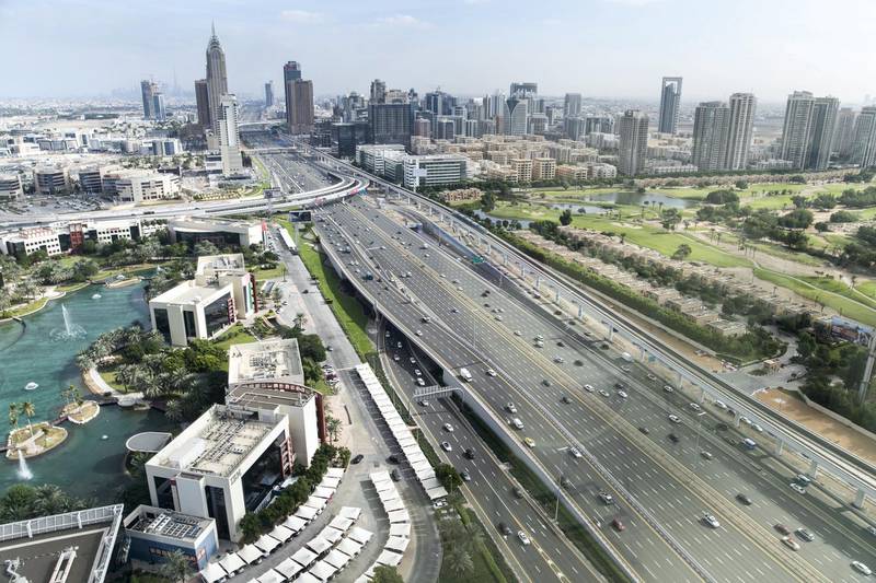 DUBAI, UNITED ARAB EMIRATES - NOVEMBER 28, 2018. 

Sheikh Zayed Road highway.

(Photo by Reem Mohammed/The National)

Reporter: 
Section:  NA