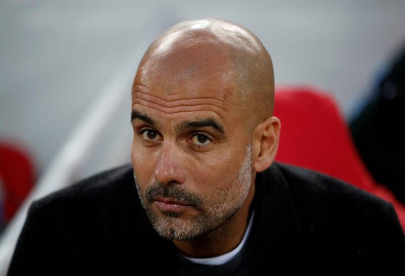 FILE PHOTO: Soccer Football - Champions League Quarter Final First Leg - Liverpool vs Manchester City - Anfield, Liverpool, Britain - April 4, 2018   Manchester City manager Pep Guardiola before the match     Action Images via Reuters/Carl Recine/File Photo