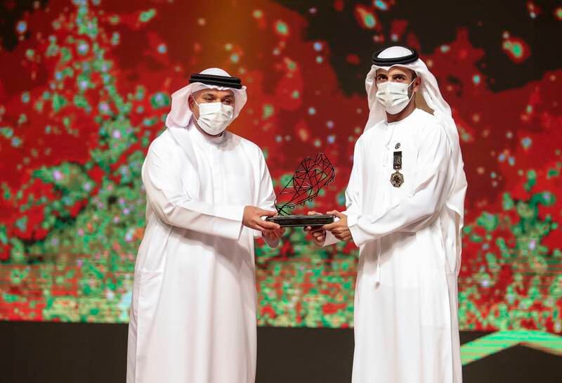 Ali Mabkhout of Al Jazira won the Golden Boot award for being the league's top scorer with 25 goals during the UAE Pro League 2021 awards ceremony at Emirates Palace.
