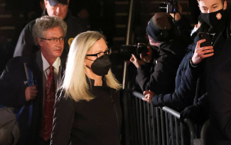 Defence lawyers Laura A Menninger and Jeffrey Pagliuca leave court in New York City after the guilty verdicts in the trial of Ghislaine Maxwell, former girlfriend of disgraced US financier Jeffrey Epstein. Reuters