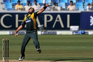 Pakistan's Shahid Afridi bowls during their first one-day international against Australia in the Gulf emirate of Dubai on April 22, 2009. Australian captain Michael Clarke won the toss and opted to bat in the first one-day international against Pakistan at the Dubai Stadium. Clarke is standing in for regular captain Ricky Ponting in the limited over series, which was moved to the United Arab Emirates after Australia refused to tour Pakistan due to security fears. AFP PHOTO/HAIDER SHAH (Photo by HAIDER SHAH / AFP)