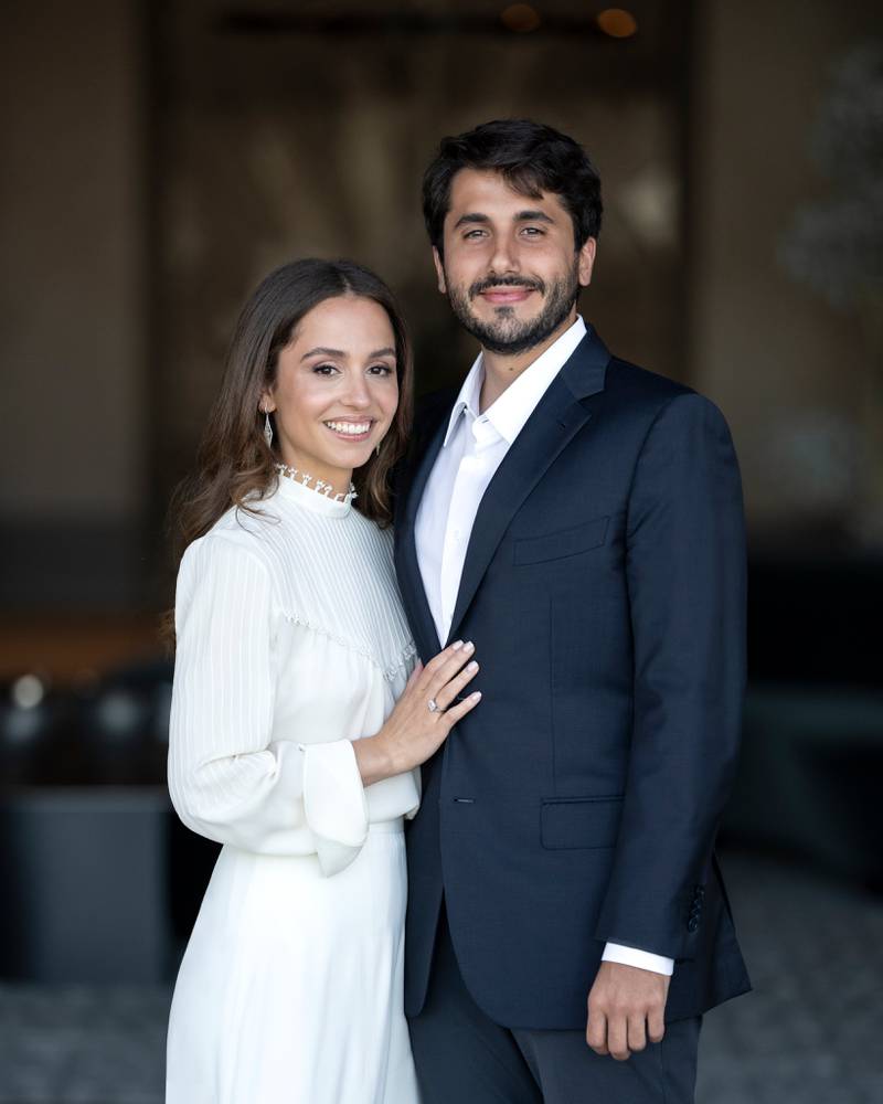 Jordan's Princess Iman and Jameel Alexander Thermiotis are engaged. Photo: @RHCJO / Twitter