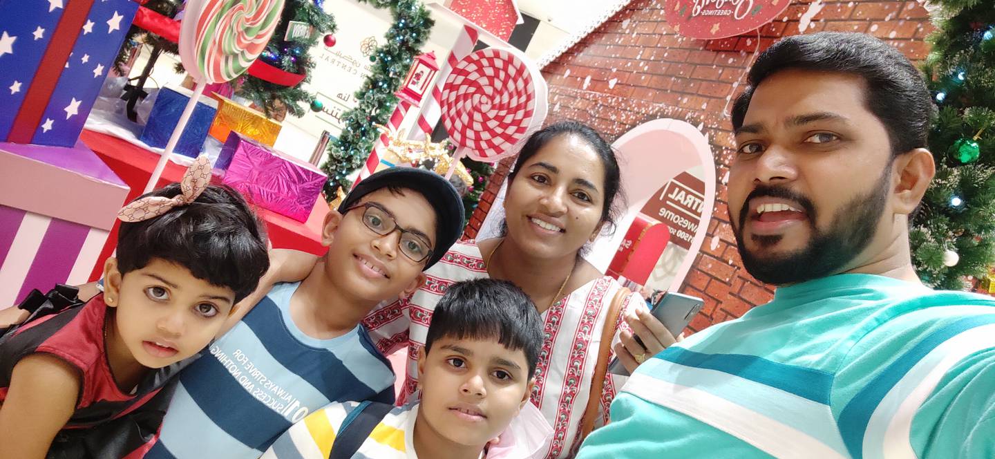 Gidhin George Kochuthara, an Indian IT project manager, moved to the UAE in December with his wife Emini Gidhin and three children.