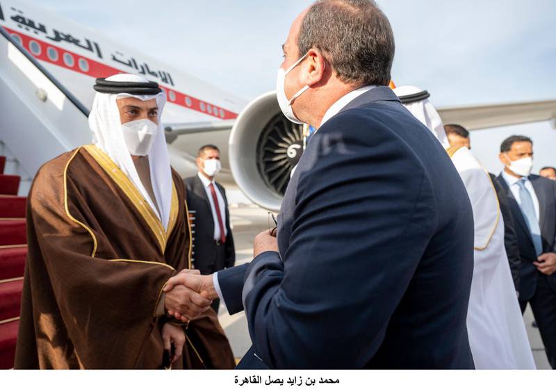 Sheikh Mansour bin Zayed, Deputy Prime Minister and Minister of Presidential Affairs, with President Abdel Fattah El Sisi. Courtesy: Ministry of Presidential Affairs