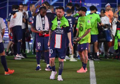 Lionel Messi after the match that PSG lost 3-2. AFP