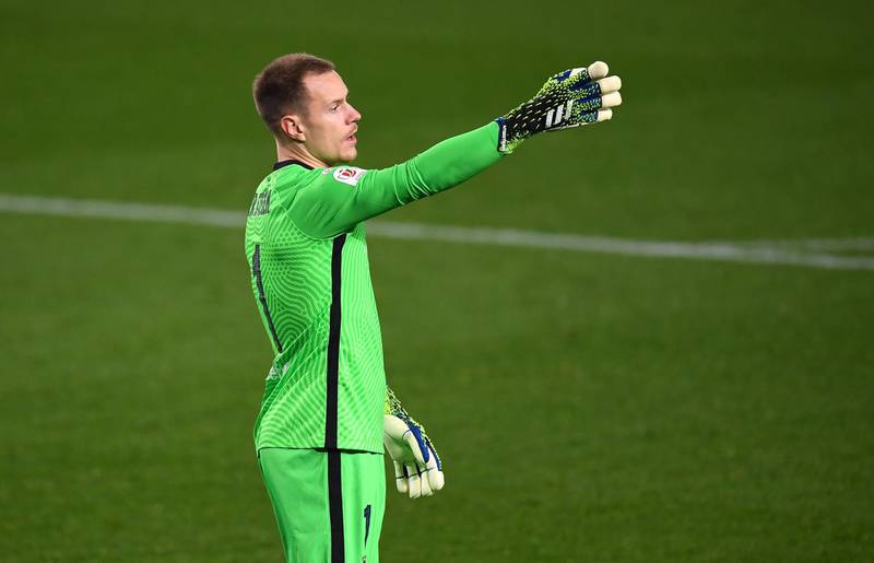 BARCELONA RATINGS: Marc-Andre Ter Stegen 9 – The German goalkeeper had a great game, particularly making some strong punches to clear. His highlight was saving the Sevilla penalty after guessing the right way and denying Ocampos. Getty